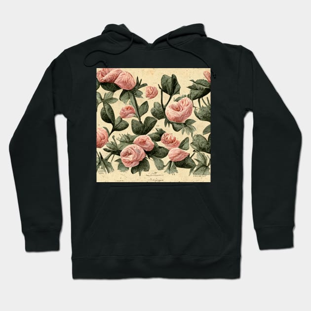 3D pretty pink roses with green stem pattern. Hoodie by Liana Campbell